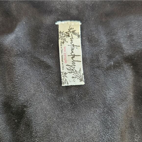 Free People Intimately Crushed Velvet Satin Tie Wide Arm Kimono Robe in Black L - Picture 4 of 7